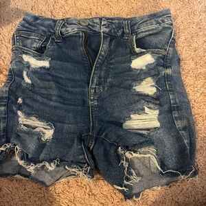 American Eagle Outfitters Ripped Blue Jean Shorts